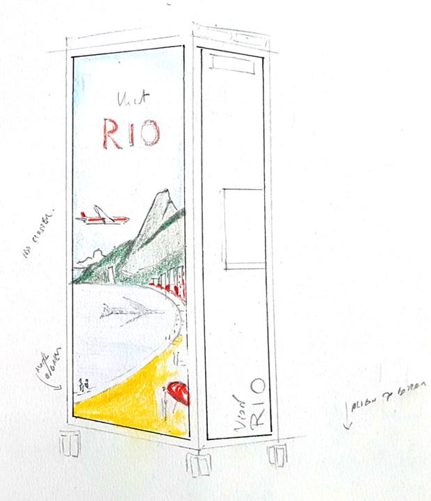 Skizze Flugzeugtrolley Henry Rivers Edition Visit Rio